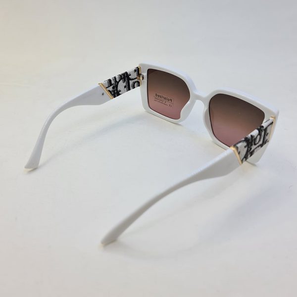 عکس از عینک آفتابی پلاریزه زنانه با دسته طرح دار و فریم سفید رنگ dior مدل p6818