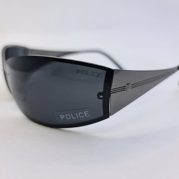 عکس از عینک آفتابی خلبانی پلیس با فریم نوک مدادی و لنز دودی و دسته پهن مدل p8295