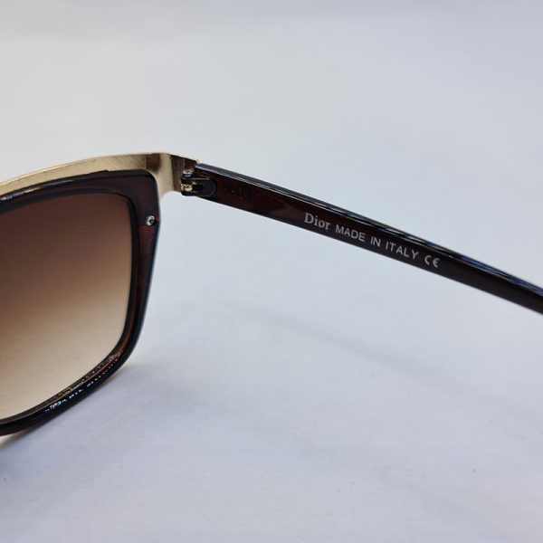 عکس از عینک آفتابی گربه ای شکل dior با فریم قهوه ای رنگ و عدسی هایلایت مدل 1008