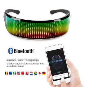 عکس از عینک مهمانی ال ای دی دار (LED)، با بلوتوث و قابل تنظیم طرح عینک مدل SHINING GLASSES