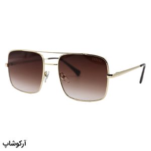 عکس از عینک آفتابی دیتیای با فریم شکل مربعی، طلایی رنگ، عدسی قهوه‌ای سایه روشن و دسته فنری مدل 1003