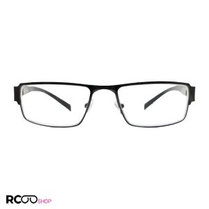 عکس از عینک مطالعه نمره +1. 00 با فریم فلزی، مستطیلی و دسته فنری مدل 21