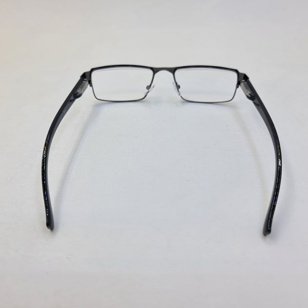 عکس از عینک مطالعه نمره +1. 50 نزدیک بین با فریم فلزی، مستطیلی و دسته فنری مدل 21