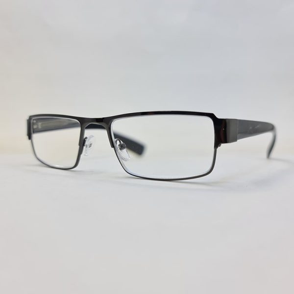 عکس از عینک مطالعه نمره +2. 25 با فریم فلزی، مستطیلی و دسته فنری مدل 21