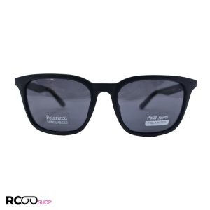 عکس از عینک آفتابی پلرایزد مستطیلی و مشکی مات با لنز دودی پلار اسپرت مدل p6006