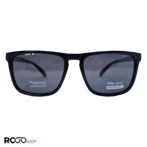 عکس از عینک آفتابی پلاریزه مستطیلی و مشکی براق با لنز تیره مدل p6009