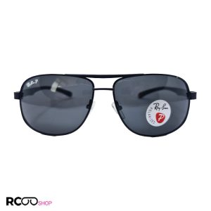 عکس از عینک آفتابی ری بن با فریم مستطیلی و مشکی رنگ و لنز پلاریزه مدل p2336