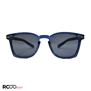 عکس از عینک آفتابی مربعی شکل با فریم آبی و لنز تیره jacques marie mage مدل d23114s