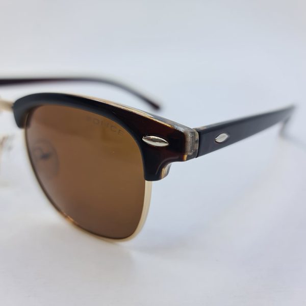 عکس از عینک آفتابی پلیس کلاب مستر با فریم طلایی و قهوه ای و لنز پلاریزه مدل p3016