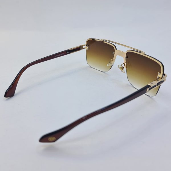 عکس از عینک آفتابی مردانه دیتا نیم فریم با رنگ طلایی و لنز قهوه ای هایلایت مدل 09k