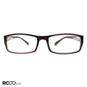 عکس از عینک مطالعه نمره +1. 25 با فریم قهوه ای و مستطیلی شکل مدل hll808
