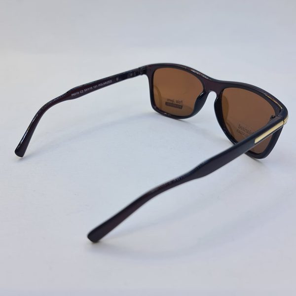 عکس از عینک آفتابی پلاریزه مربعی و قهوه ایی با لنز قهوه ای پلار اسپرت مدل p6010