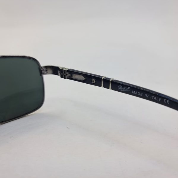 Dark uv protection glass lens and rectangular frame and black handle persol sunglasses model 2410s nk 4