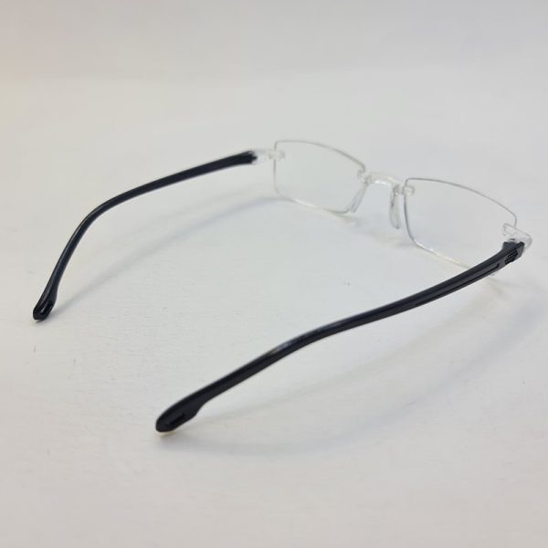 عکس از عینک مطالعه نمره +2. 50 فریم لس با لنز بلوکات و دسته مشکی مدل pd62