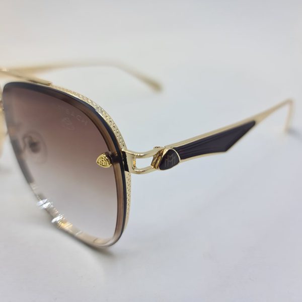 عکس از عینک آفتابی خلبانی میباخ با فریم فلزی، طلایی رنگ و لنز قهوه ای مدل 63089