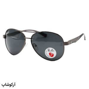 عکس از عینک آفتابی ریبن با فریم خلبانی، رنگ نوک مدادی و لنز دودی تیره و پلاریزه مدل P2029
