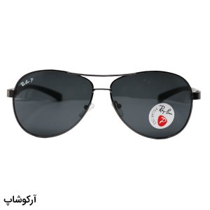 عکس از عینک آفتابی Ray-Ban با فریم خلبانی، رنگ نوک مدادی و لنز دودی تیره و پلاریزه مدل P2048