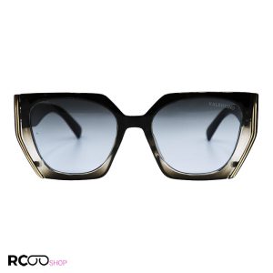عکس از عینک آفتابی زنانه با فریم رنگ مشکی طرح‌دار و لنز سایه روشن valentino مدل 9794