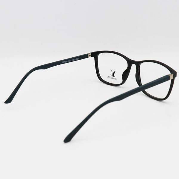 عکس از عینک طبی با فریم مستطیلی، مشکی رنگ، tr90 و دسته فنری مدل t2709