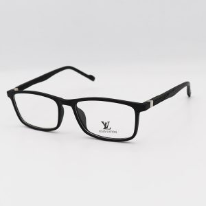 عکس از عینک طبی با فریم مستطیلی، مشکی رنگ، TR90 و دسته فنری مدل TR70