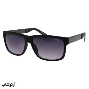 عکس از عینک آفتابی دیزل با فریم مستطیلی شکل، رنگ مشکی مات و لنز دودی سایه روشن مدل 98016