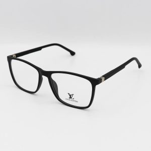 عکس از عینک طبی مربعی شکل با فریم مشکی، تی آر 90 و دسته فنری مدل T2725