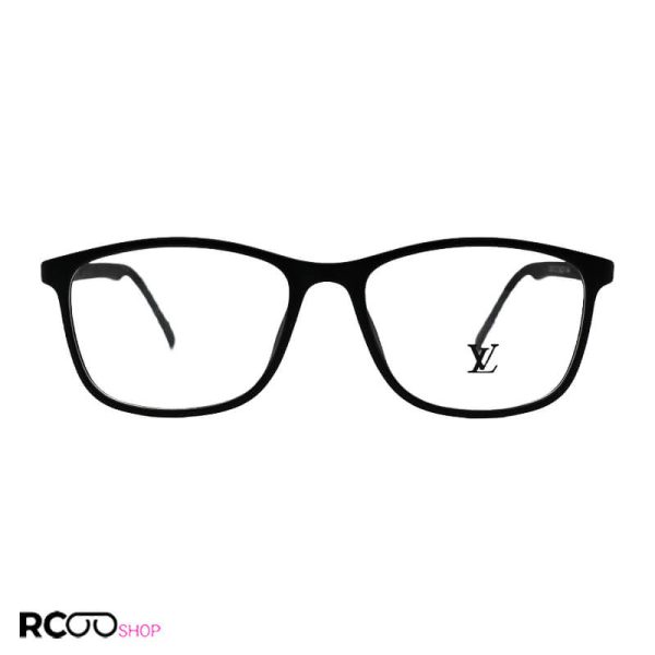 عکس از عینک طبی tr90 با فریم مشکی رنگ، مستطیلی و دسته فنری مدل t2707