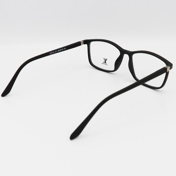 عکس از عینک طبی مستطیلی با فریم مشکی، tr-90 و دسته فنری مدل t2714