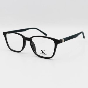 عکس از عینک طبی TR90 با فریم مشکی، مستطیلی شکل و دسته فنری مدل T2723