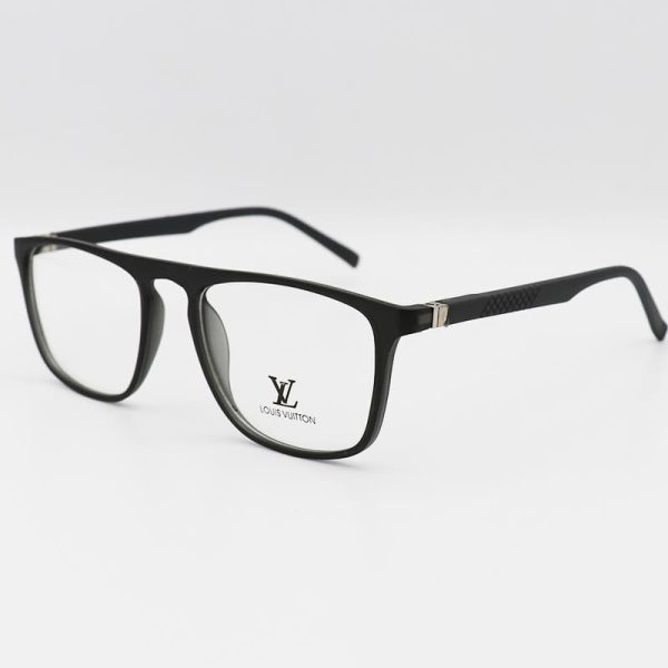عکس از عینک طبی tr90 با فریم مشکی رنگ، مربعی و دسته فنری مدل t2722
