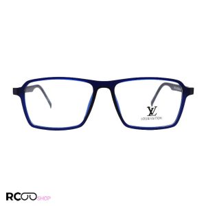 عکس از عینک طبی مربعی شکل با فریم سرمه ای رنگ، tr90 و دسته فنری مدل t2724