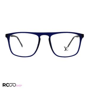 عکس از عینک طبی مربعی شکل با فریم سرمه ای رنگ، تی آر 90 و دسته فنری مدل tr95
