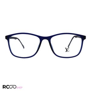عکس از عینک طبی tr90 با فریم سورمه ای رنگ، مستطیلی و دسته فنری مدل t2707