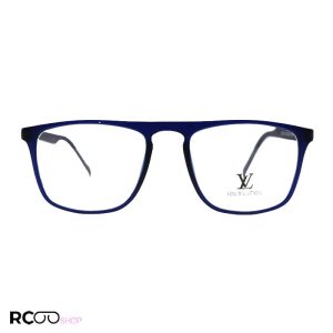 عکس از عینک طبی tr90 با فریم سرمه‌ای رنگ، مربعی و دسته فنری مدل t2722