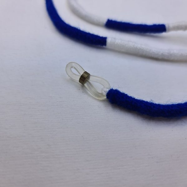 عکس از بند عینک از جنس کنف و رنگ آبی و سفید مدل 992041