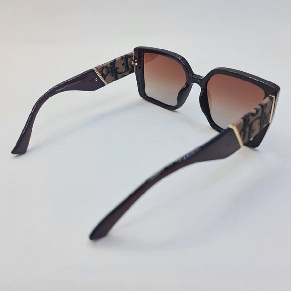 عینک آفتابی پلاریزه دیور با فریم قهوه ای تیره و دسته پهن مدل p1820