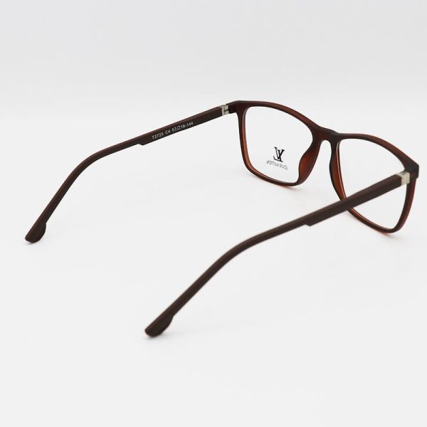 عکس از عینک طبی مربعی شکل با فریم قهوه ای، تی آر 90 و دسته فنری مدل t2725