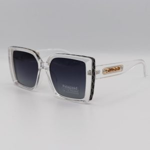 عکس از عینک آفتابی پلاریزه زنانه با فریم بی رنگ و شفاف و لنز دودی GUCCI مدل P7633