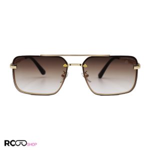 عکس از عینک آفتابی میباخ با فریم طلایی، مستطیلی شکل و لنز قهوه ای مدل 22077