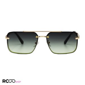 عکس از عینک آفتابی میباخ با فریم طلایی، مستطیلی شکل و لنز سبز مدل 22077