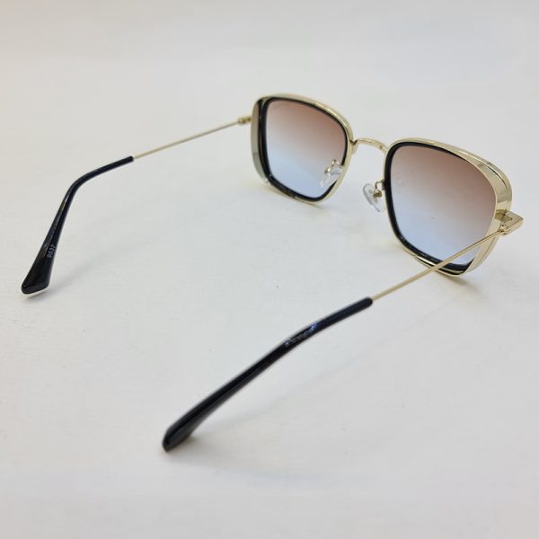 عکس از عینک آفتابی با فریم مربعی، طلایی و لنز دو رنگ ditiai مدل 9537