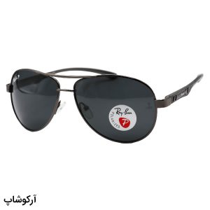 عکس از عینک آفتابی با فریم خلبانی، رنگ نوک مدادی، عدسی پلاریزه و دسته فنری برند ریبن مدل P2049