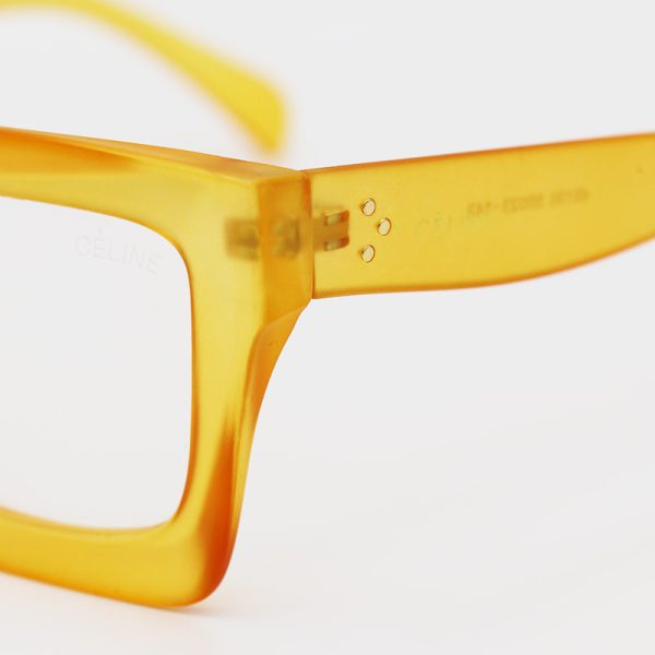 عکس از عینک سلین با فریم رنگ نارنجی مات و عدسی بی رنگ مدل 4s130