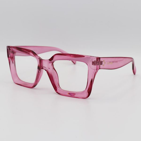 عکس از عینک celine با فریم رنگ صورتی و عدسی بی رنگ مدل 4s130