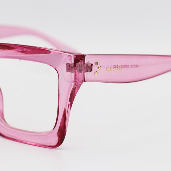 عکس از عینک celine با فریم رنگ صورتی و عدسی بی رنگ مدل 4s130