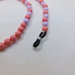 عکس از بند عینک از جنس مهره ای و رنگ بنفش و صورتی مدل 992009