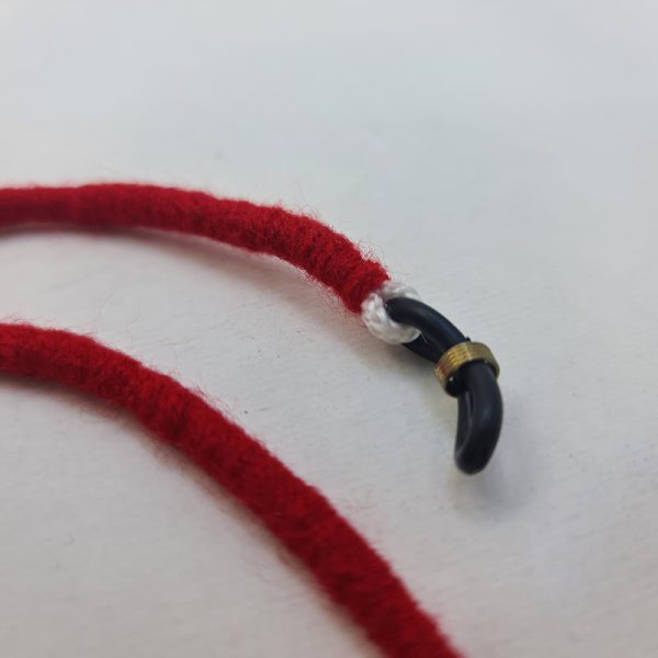 عکس از بند عینک از جنس کنف و رنگ قرمز مدل 992015