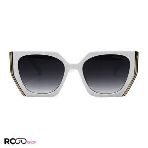 عکس از عینک آفتابی زنانه با فریم رنگ سفید و لنز هایلایت دودی برند ولنتینو مدل 9794