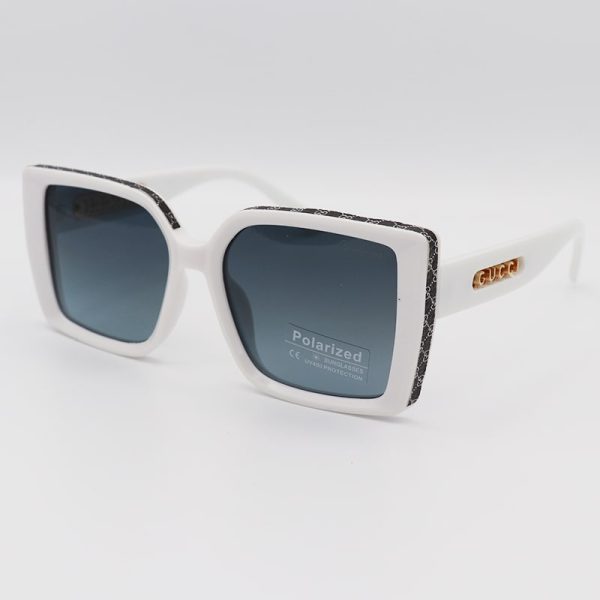 عکس از عینک آفتابی پلاریزه زنانه با فریم رنگ سفید رنگ و مربعی شکل gucci مدل p7633