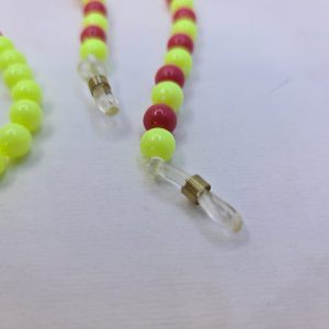 عکس از بند عینک از جنس مهره ای و رنگ زرد و قرمز مدل 992008